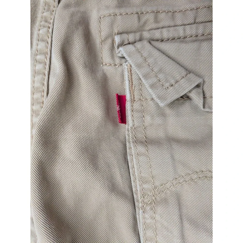 Vintage Y2K Levis Cargo Shorts Khaki Waist 36 100% Cotton